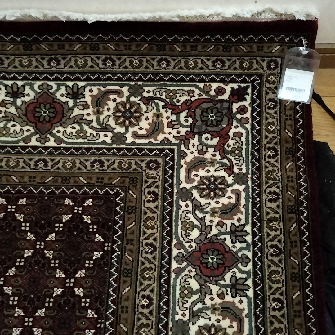 未使用タグ付き！高級 手織り ペルシャ絨毯 207×287cm