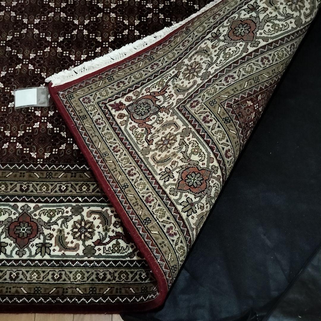 未使用タグ付き！高級 手織り ペルシャ絨毯 207×287cm