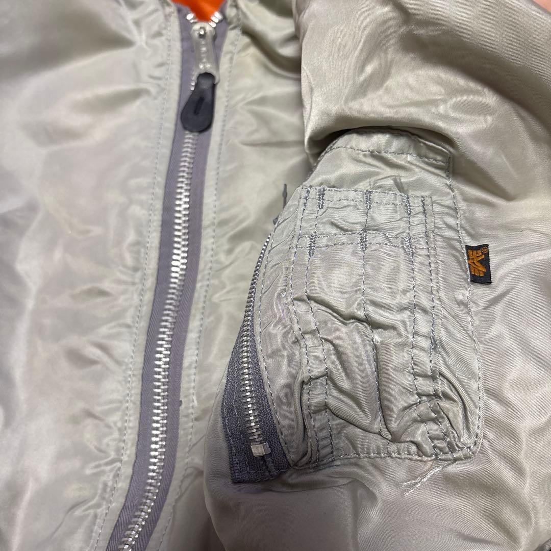 alpha ma1 90s シルバー フライトジャケット USA製
