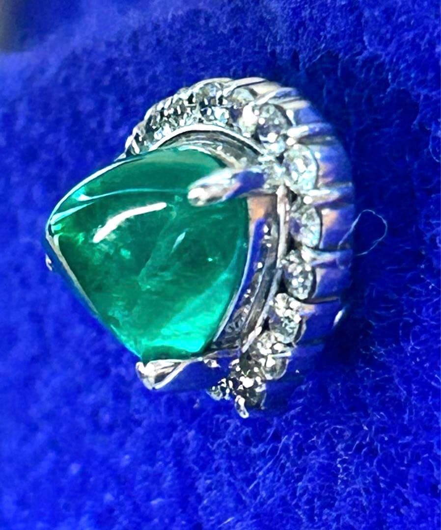 N1737 エメラルド ピンブローチ カフス 1.26ct プラチナ pt900