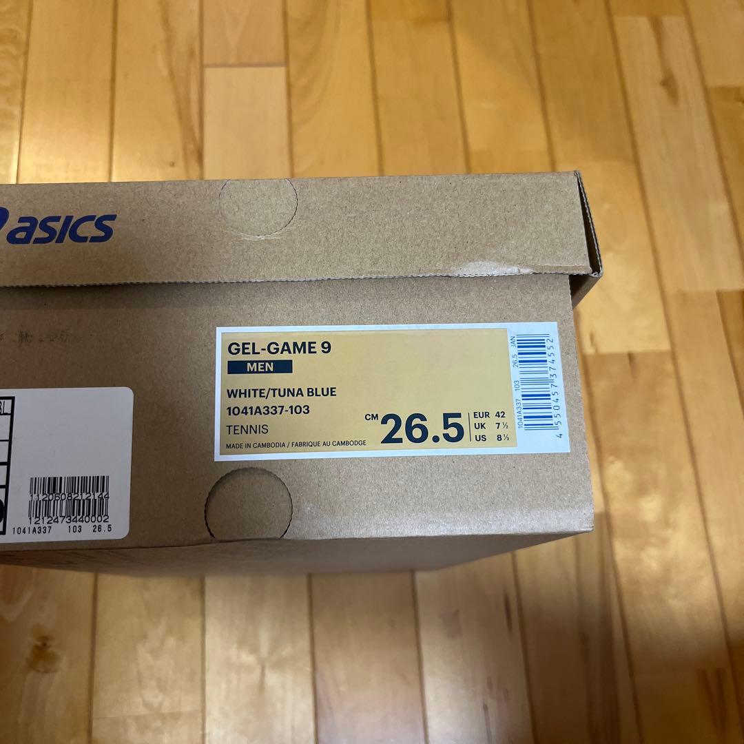 【新品】ASICS ゲルゲーム9 オールコート用26.5cm ホワイト/ブルー