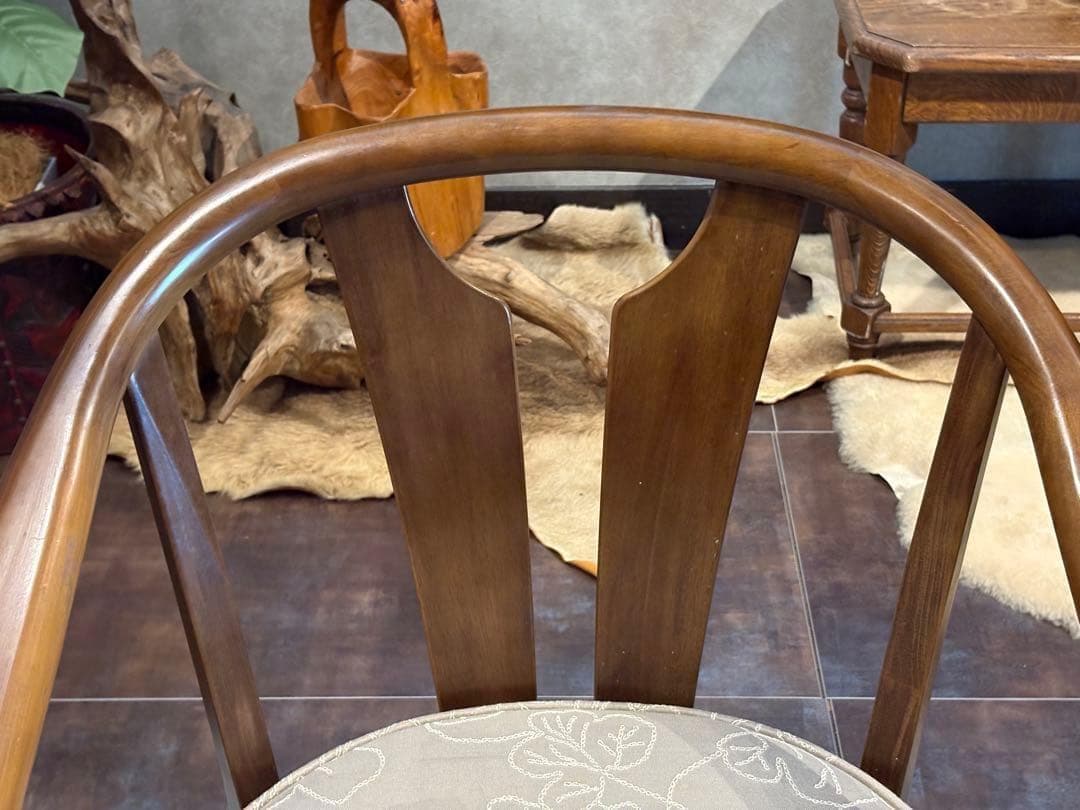 ①カリモク　karimoku アームチェア　アンティーク　ヴィンテージ SZ