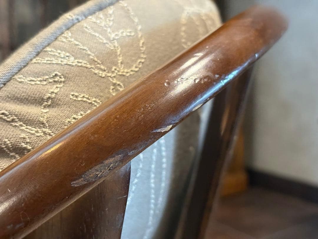 ①カリモク　karimoku アームチェア　アンティーク　ヴィンテージ SZ