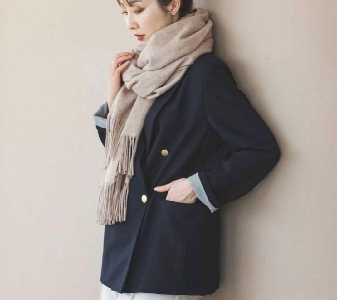 NOBLE♡美品　カシミヤストール ベージュ