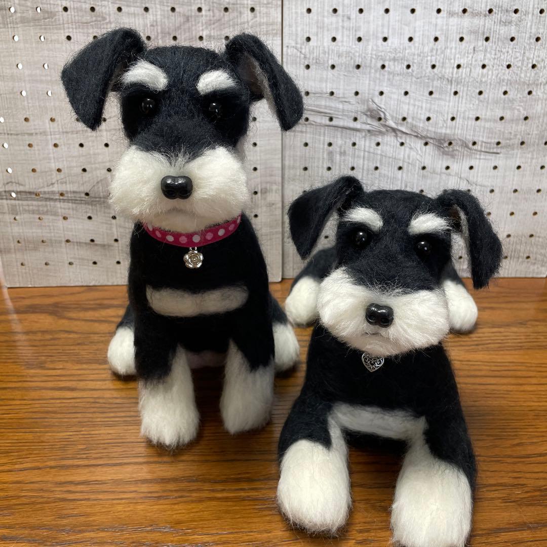 羊毛フェルト ミニチュアシュナウザー Mサイズ 3体