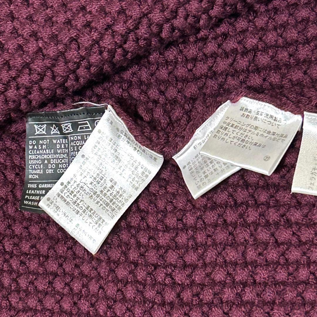 極美品✨】サルヴァトーレフェラガモ ポンチョ ニット レザー ボルドー