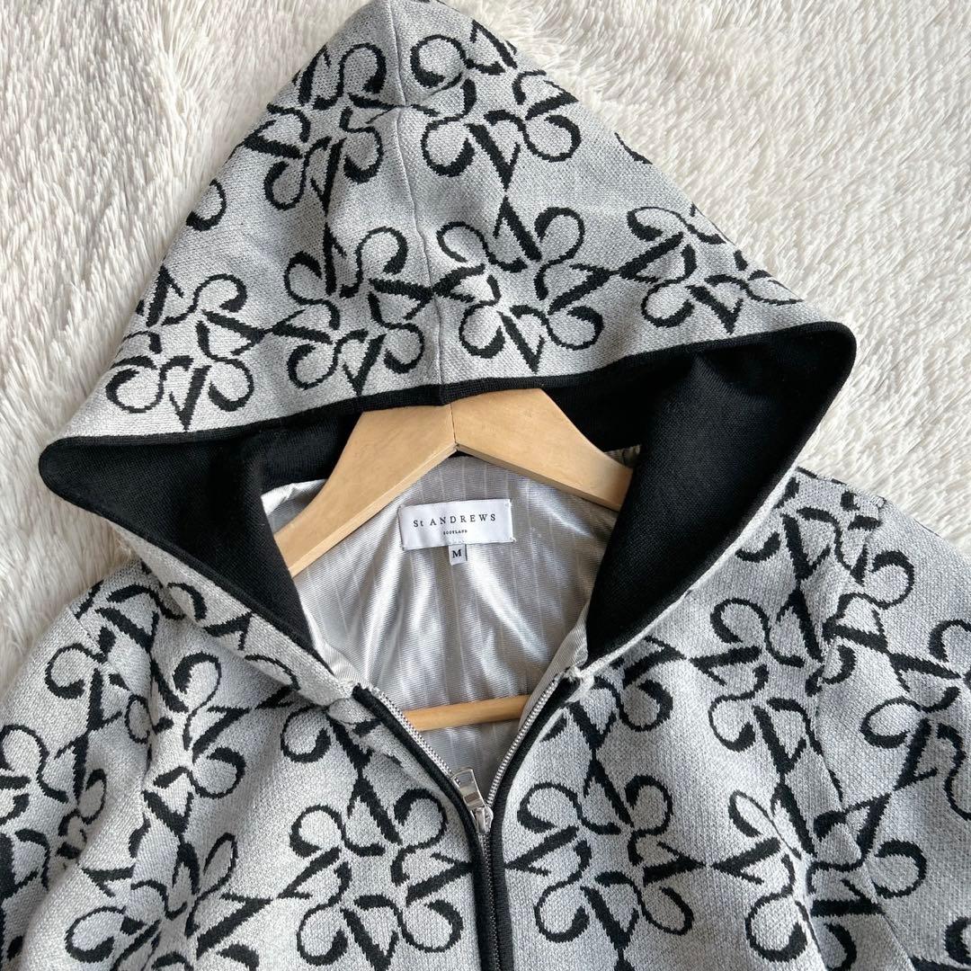 極美品！St ANDREWS 総柄 ジップパーカー レディース ゴルフウェア M