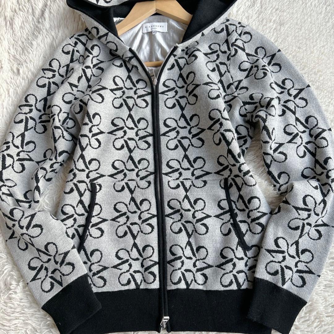 極美品！St ANDREWS 総柄 ジップパーカー レディース ゴルフウェア M
