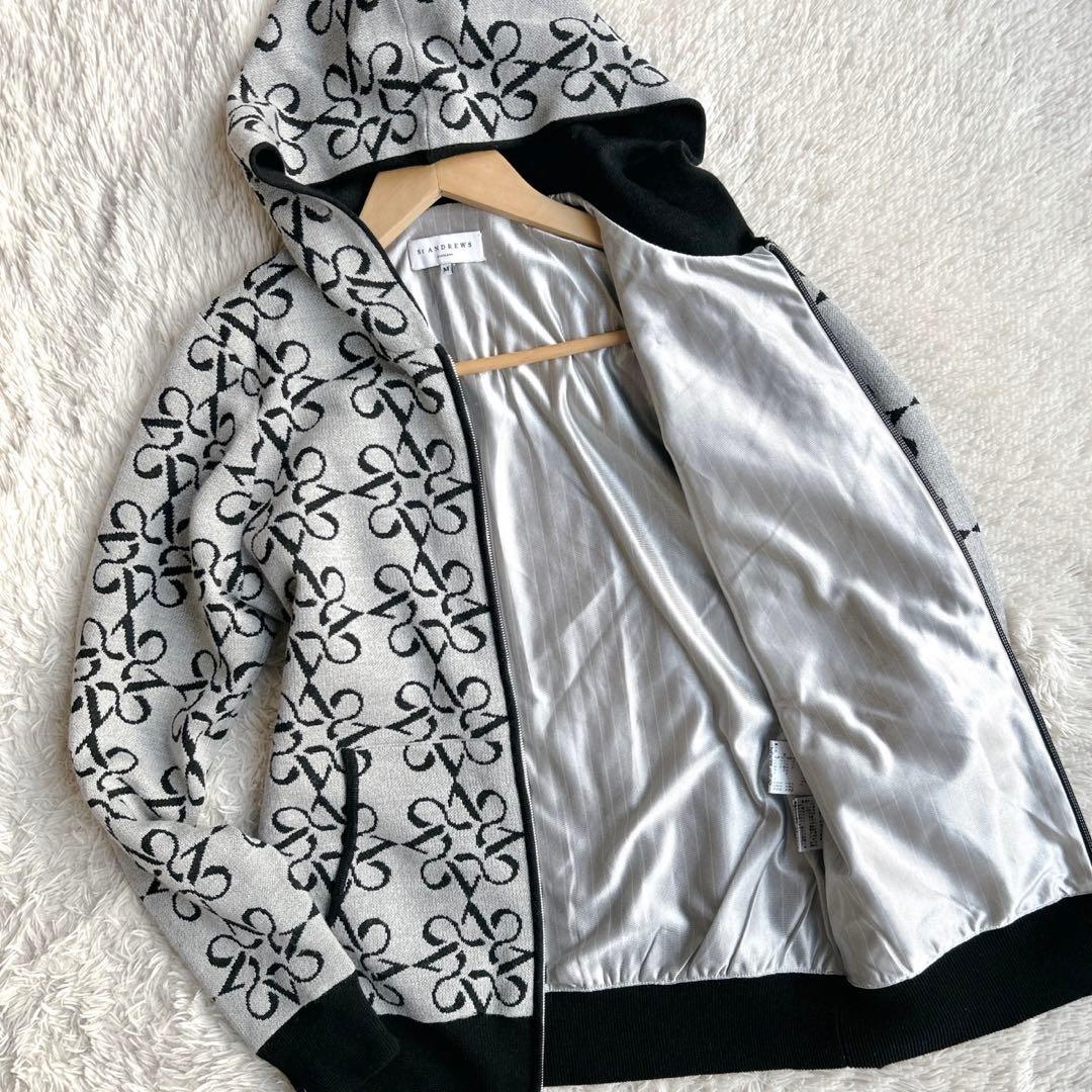 極美品！St ANDREWS 総柄 ジップパーカー レディース ゴルフウェア M