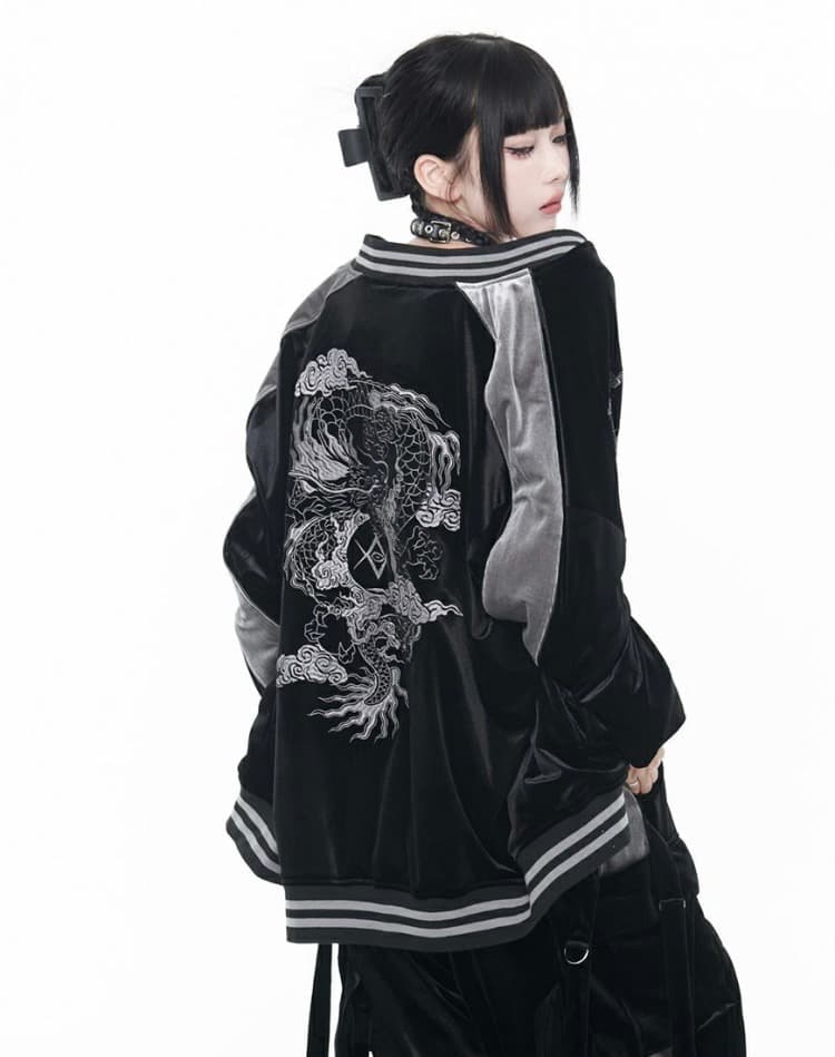 9日迄、零音さま専用　REFLEM【レフレム】ベロア刺繍スカジャン