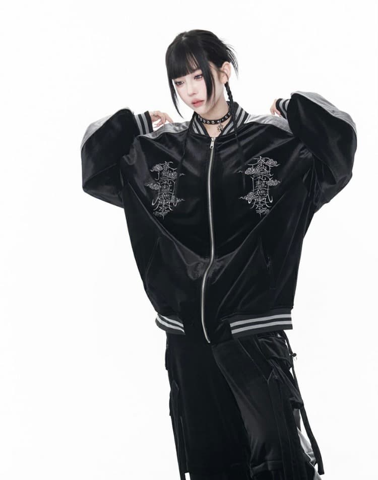 9日迄、零音さま専用　REFLEM【レフレム】ベロア刺繍スカジャン