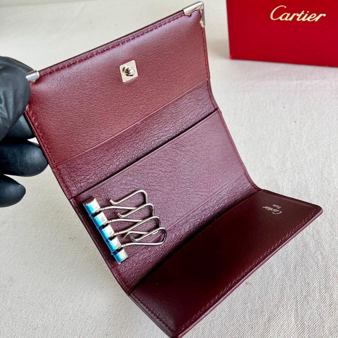 小物 Cartier Key Case Burgundy Leather New
