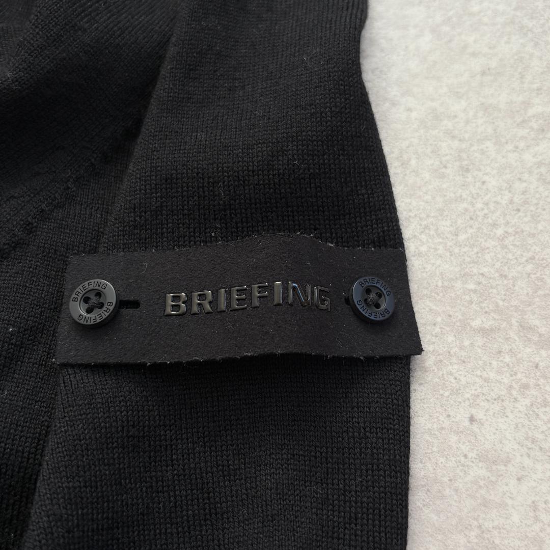 【腕章ロゴ・バックロゴ】BRIEFING/クルーネックニットセーター/黒/L