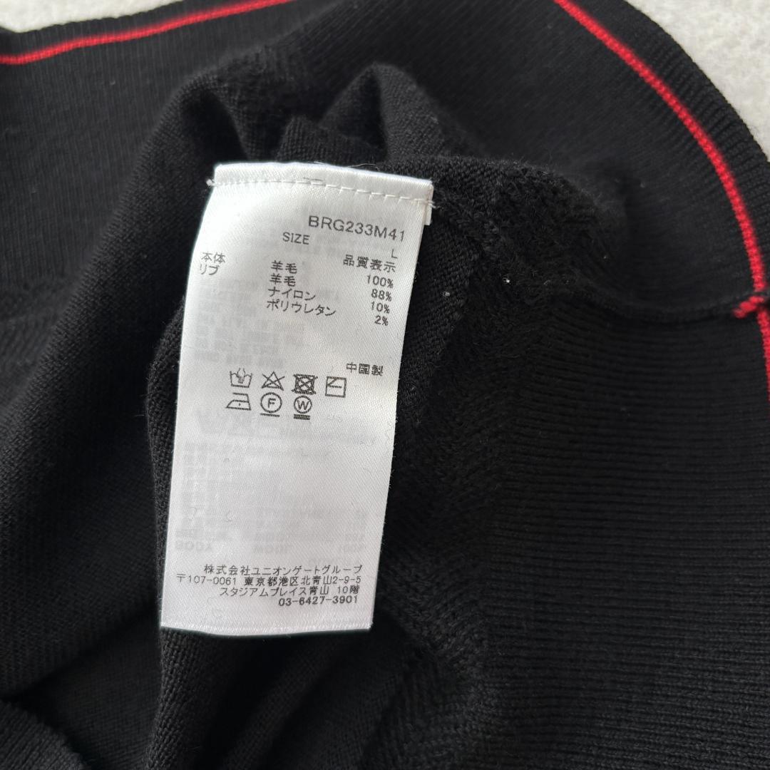 【腕章ロゴ・バックロゴ】BRIEFING/クルーネックニットセーター/黒/L