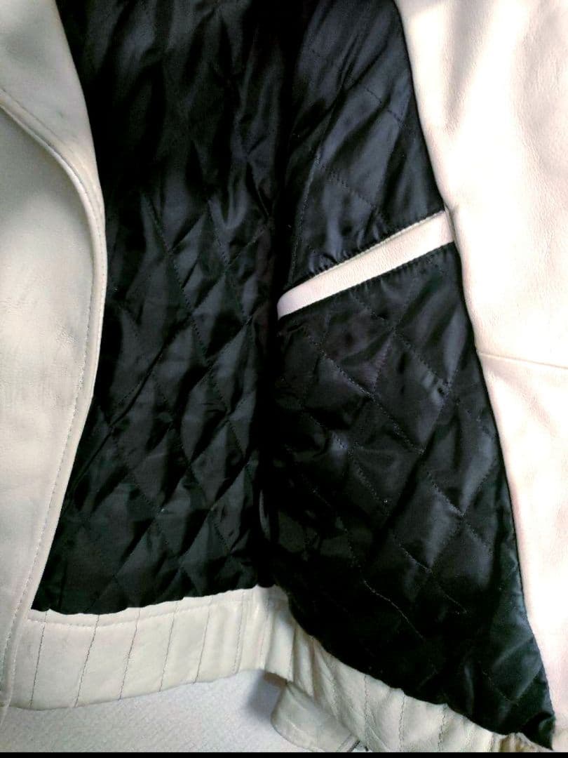 現行タグ　良品　Schott ホワイト ダブルライダースジャケット　ユーズド加工