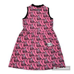 パーリーゲイツ 総柄 ノースリーブ ワンピース 染み込みプリント ハイデザイン