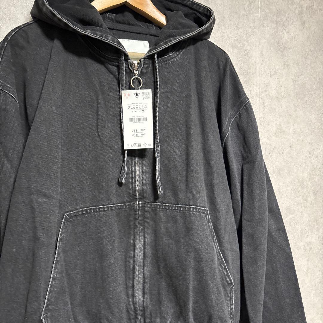 ZARA ザラ ウォッシュド フード付きジャケット XL