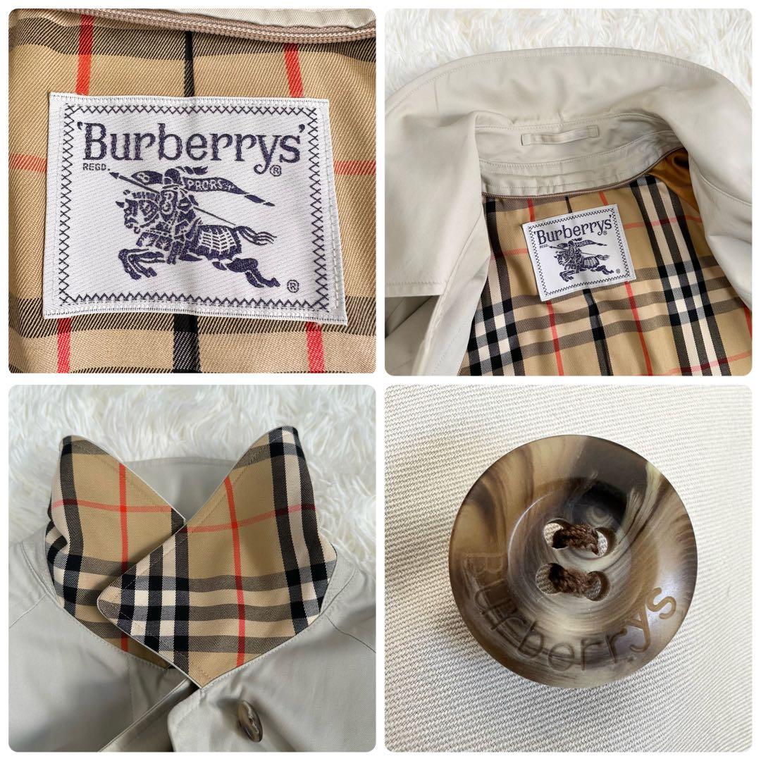 バーバリー ステンカラーコート グレー トレンチコート ノバチェック レディース