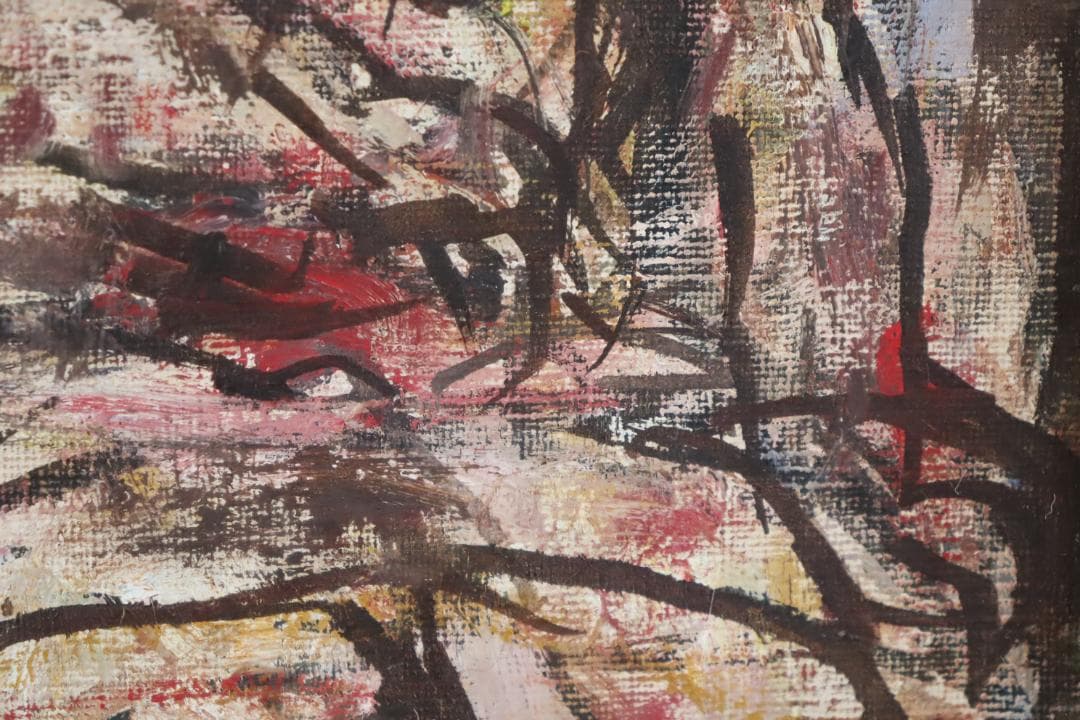 真作保証 奈知安太郎 「座る裸婦」 油彩SM号 独立美術協会 自由美術家協会