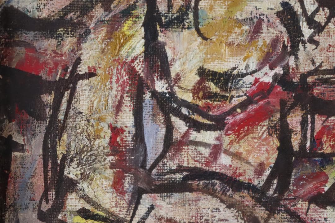 真作保証 奈知安太郎 「座る裸婦」 油彩SM号 独立美術協会 自由美術家協会