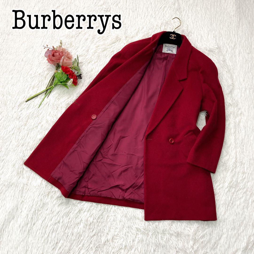 美品✨】バーバリーズ カシミヤ 真紅 チェスターコート ダブル 裏地