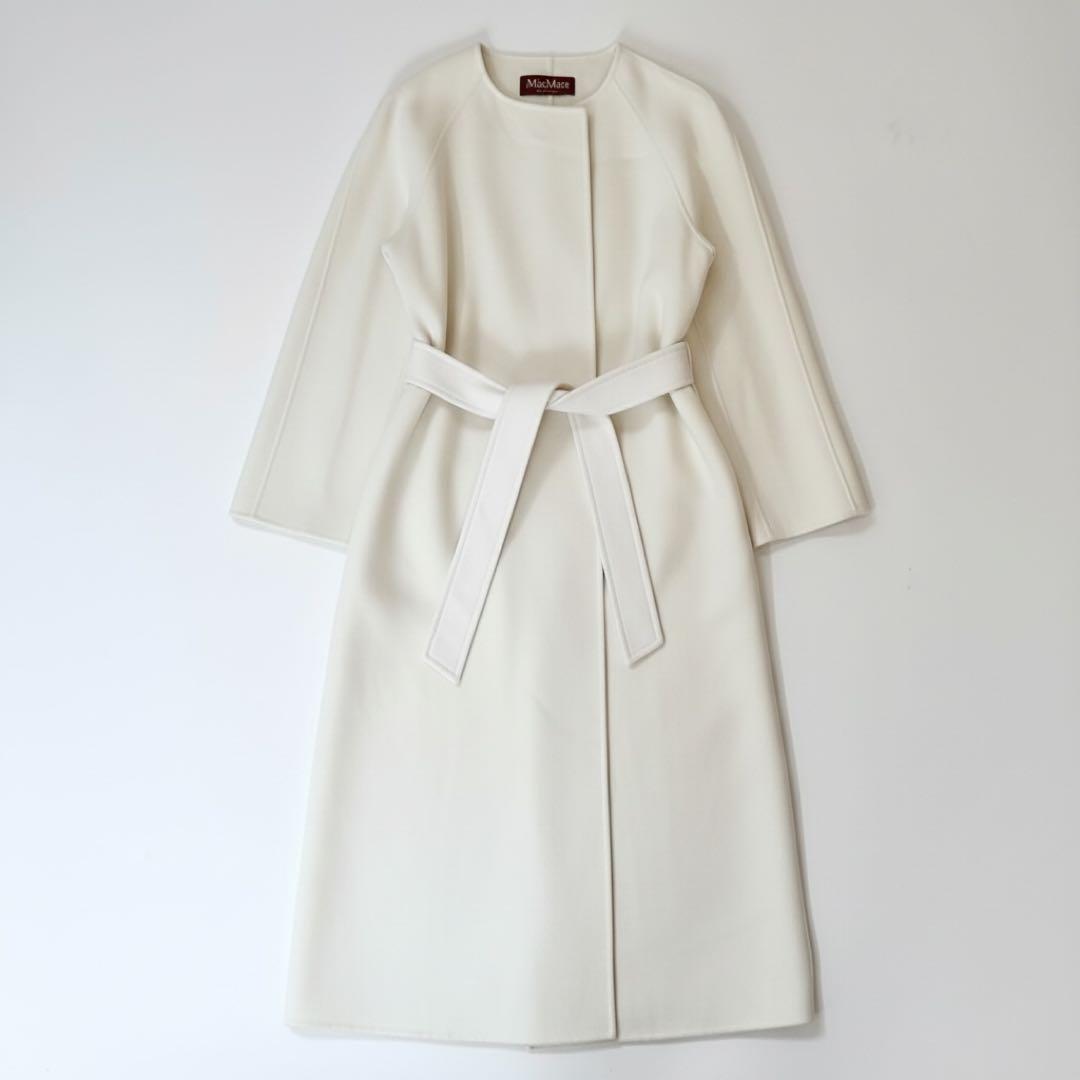 極美品✨マックスマーラ クチートアマーノ ノーカラーコート ウール