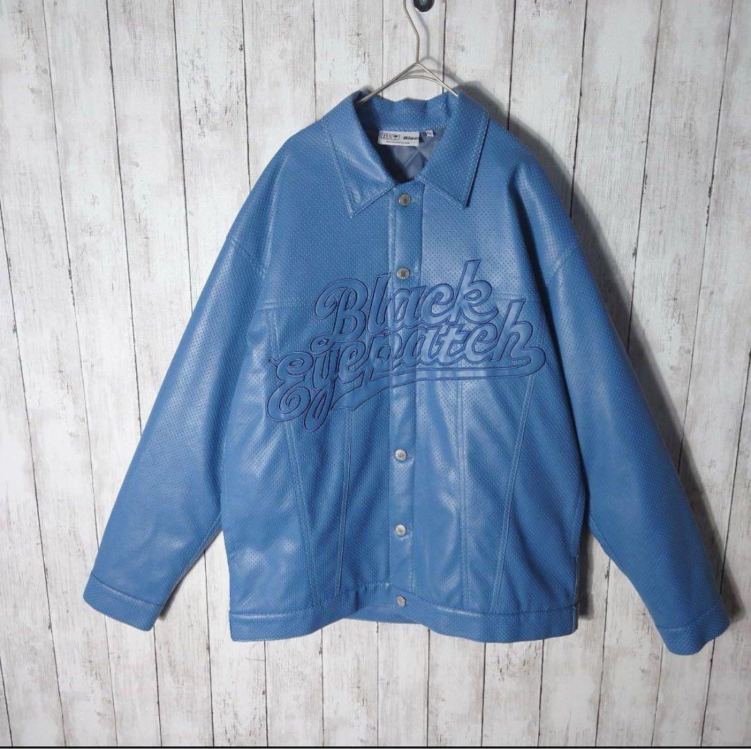 R*Y様 【美品】ブラックアイパッチ フェイク レザー ジャケット 中綿