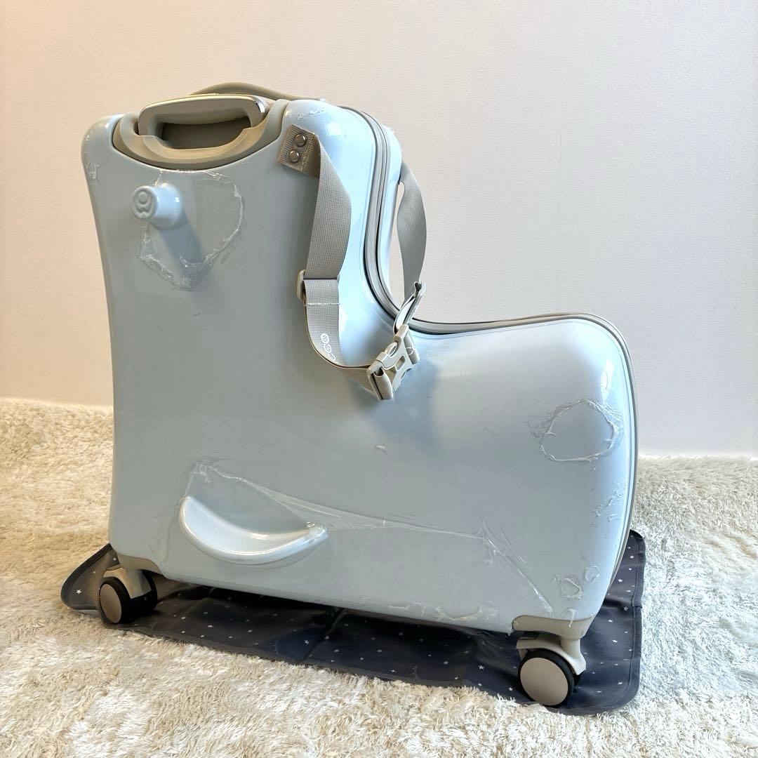 【美品】NORICCO ノリッコ　子供が乗れるキャリーケース　パステルブルー　M