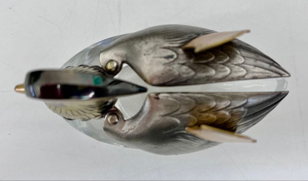 お値下げ！【中古品】銀製 オシドリの置物／専用ケース