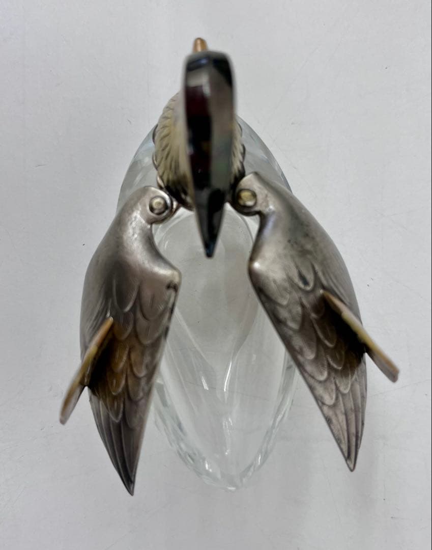 お値下げ！【中古品】銀製 オシドリの置物／専用ケース