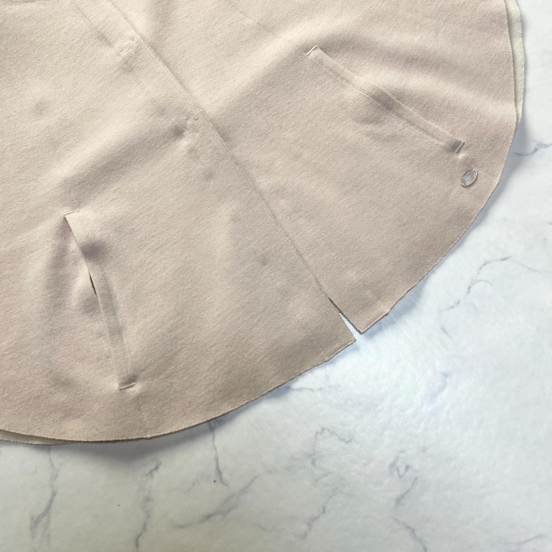 美品✨Rene ポンチョ ダブルフェイス ノーカラー ピンク