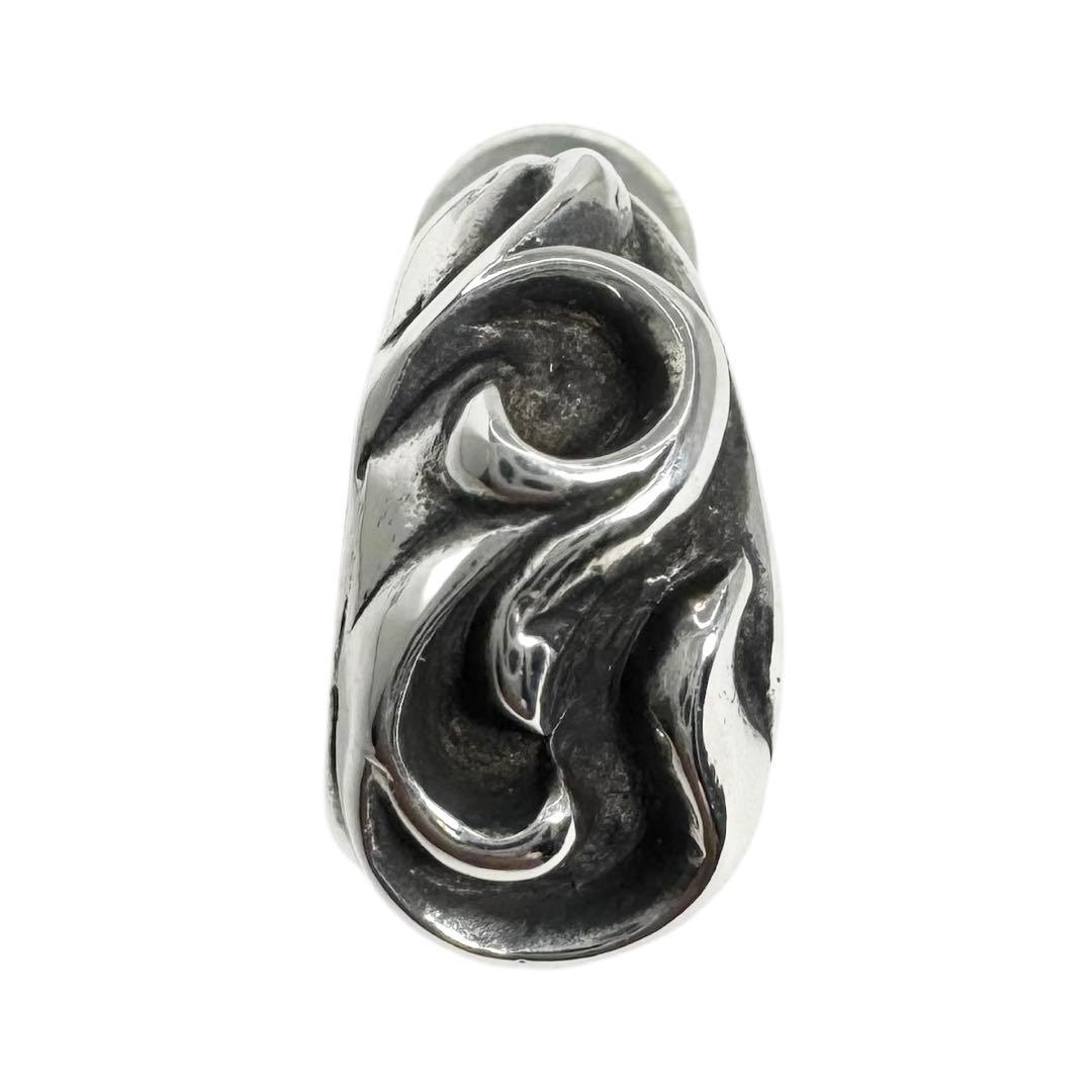 ★未使用★ CHROME HEARTS カーブド ティアドロップ ピアス SV