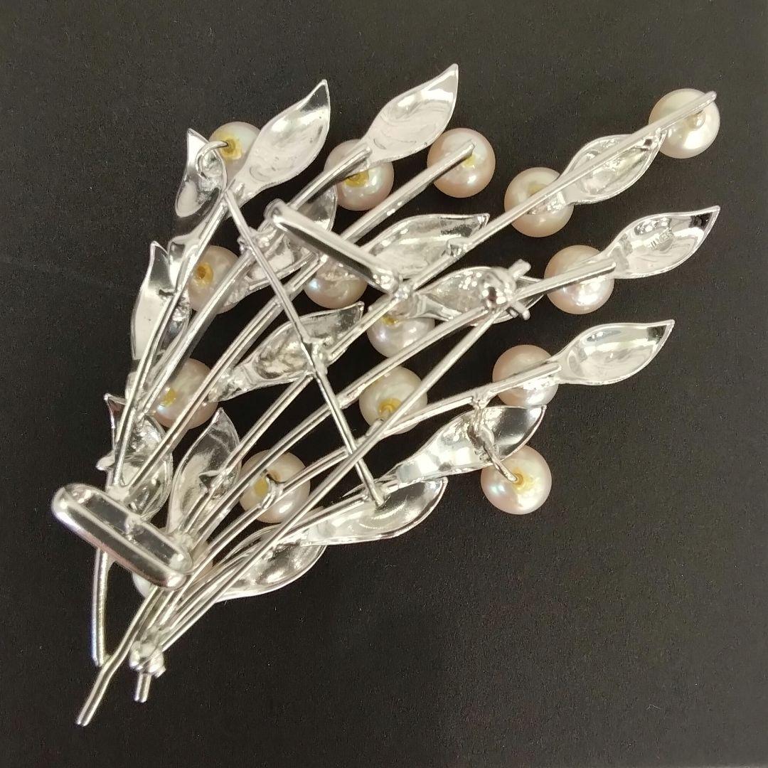 SVあこや真珠ブローチ　大きめブローチ　　中古品