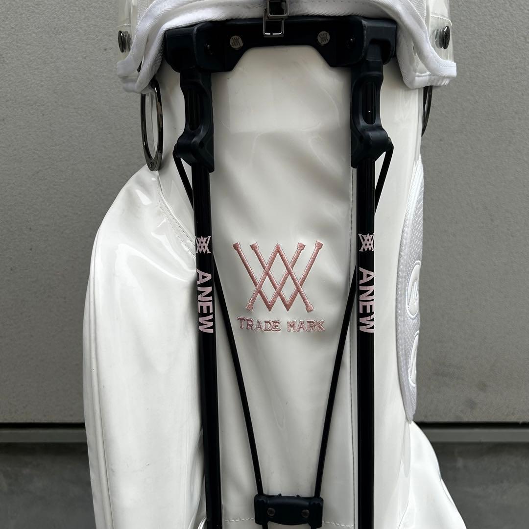アニューゴルフ スタンド式キャディバッグ ホワイト ピンク ANEW GOLF