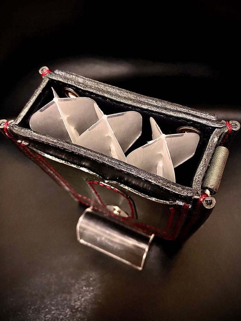 【レザーハンドメイド_全て手縫い】ドロップインダーツケースNo.57