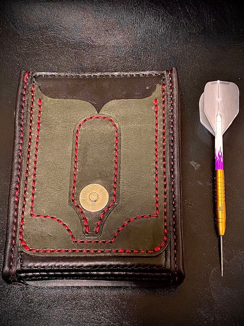 【レザーハンドメイド_全て手縫い】ドロップインダーツケースNo.57