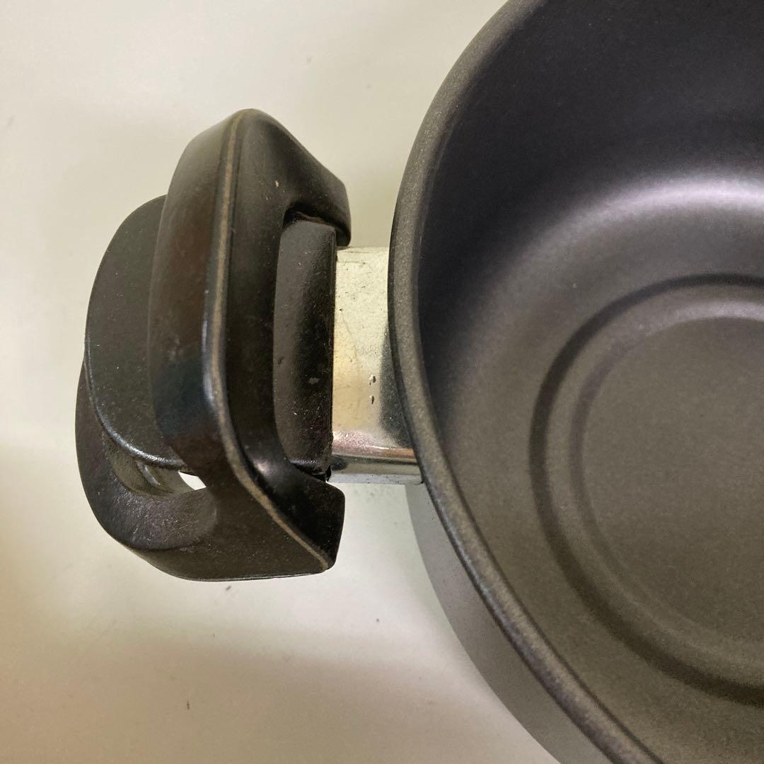 E-2 【便利！湯切り機能付き】片手・両手鍋 ブラック 鍋 調理器具 キッチン用