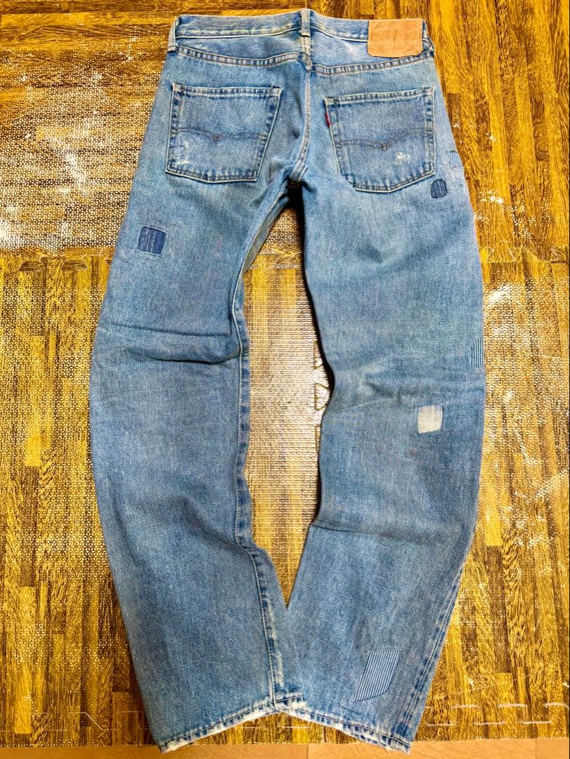 h*e様 リーバイスヴィンテージパッチワークデザイン ライトブルーデニム５０１サ