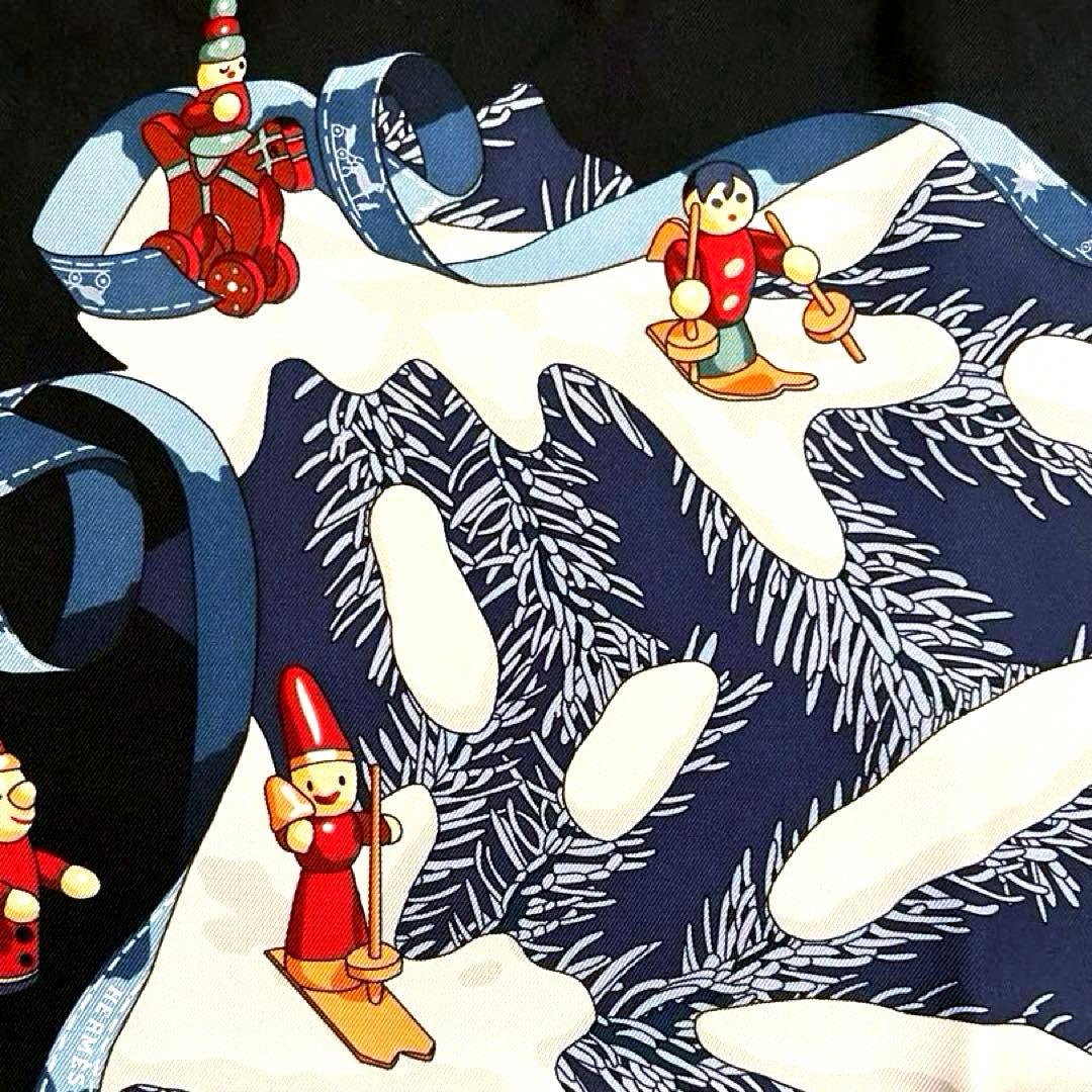 極希少 極美品 エルメス シルクスカーフ カレ フォーブル24番地のクリスマス