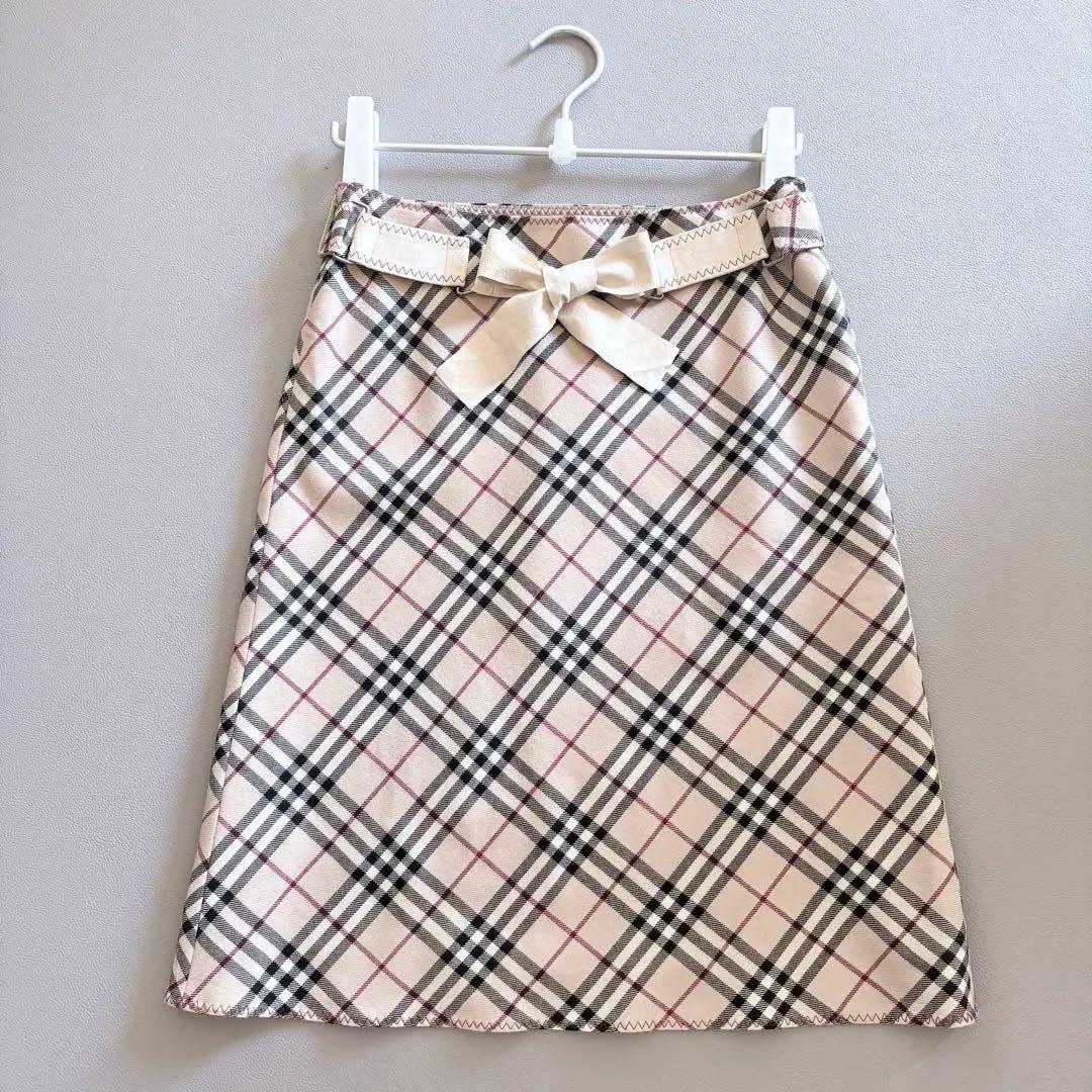 美品【BURBERRY LONDON】 ブルーレーベル スカート ノバチェック