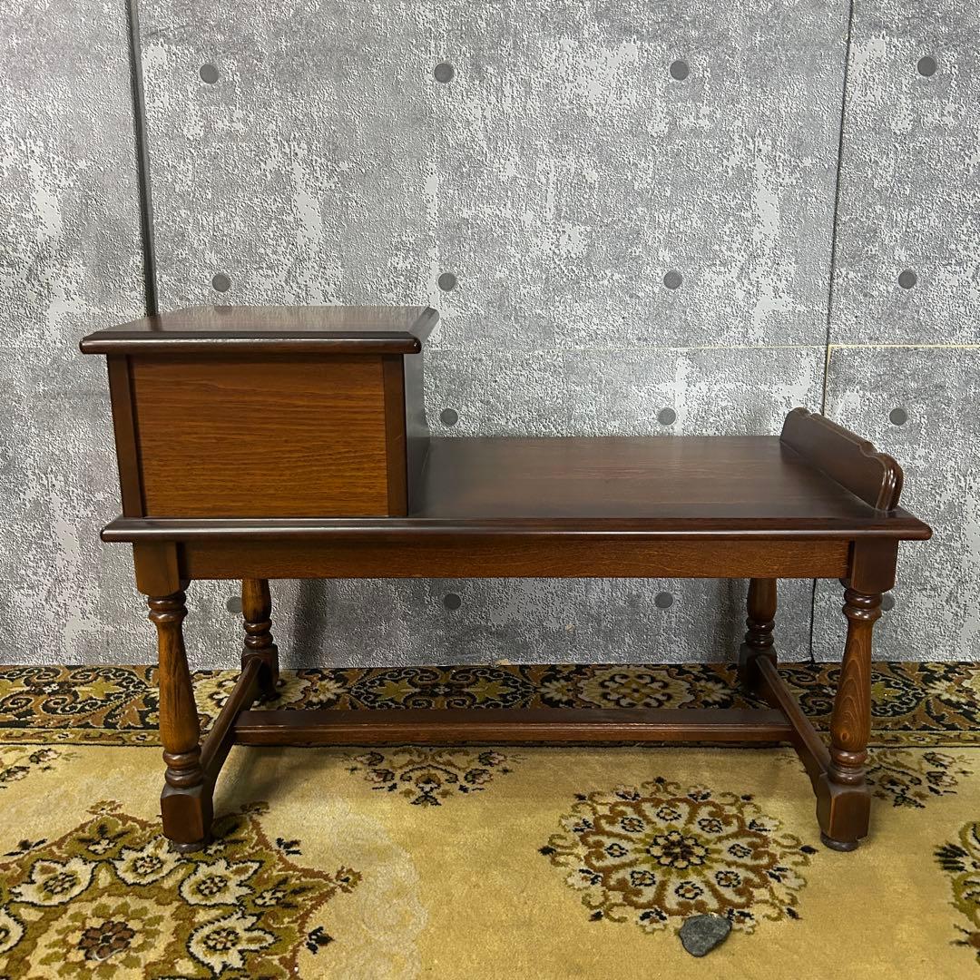 ꧁カリモク家具 karimoku꧂オールドカリモク テレフォンスタンド 電話台