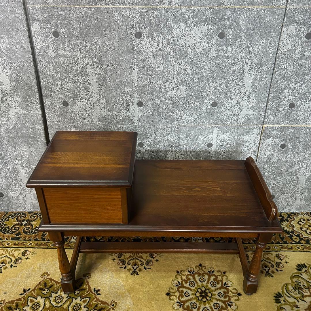 ꧁カリモク家具 karimoku꧂オールドカリモク テレフォンスタンド 電話台