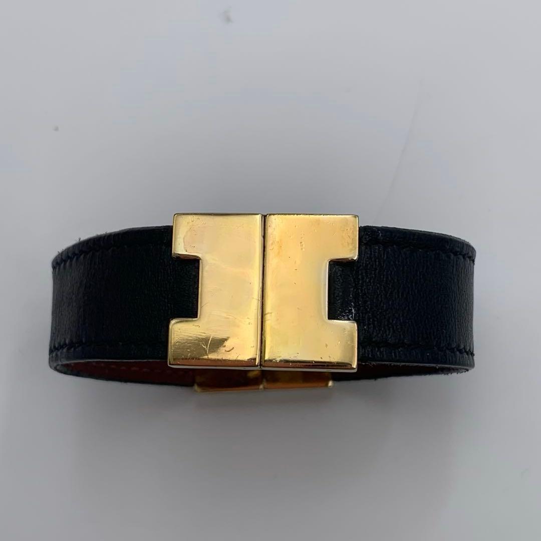 エルメス ルーリーブレス ゴールド金具 レザー ブラッグ ボルドー バングル