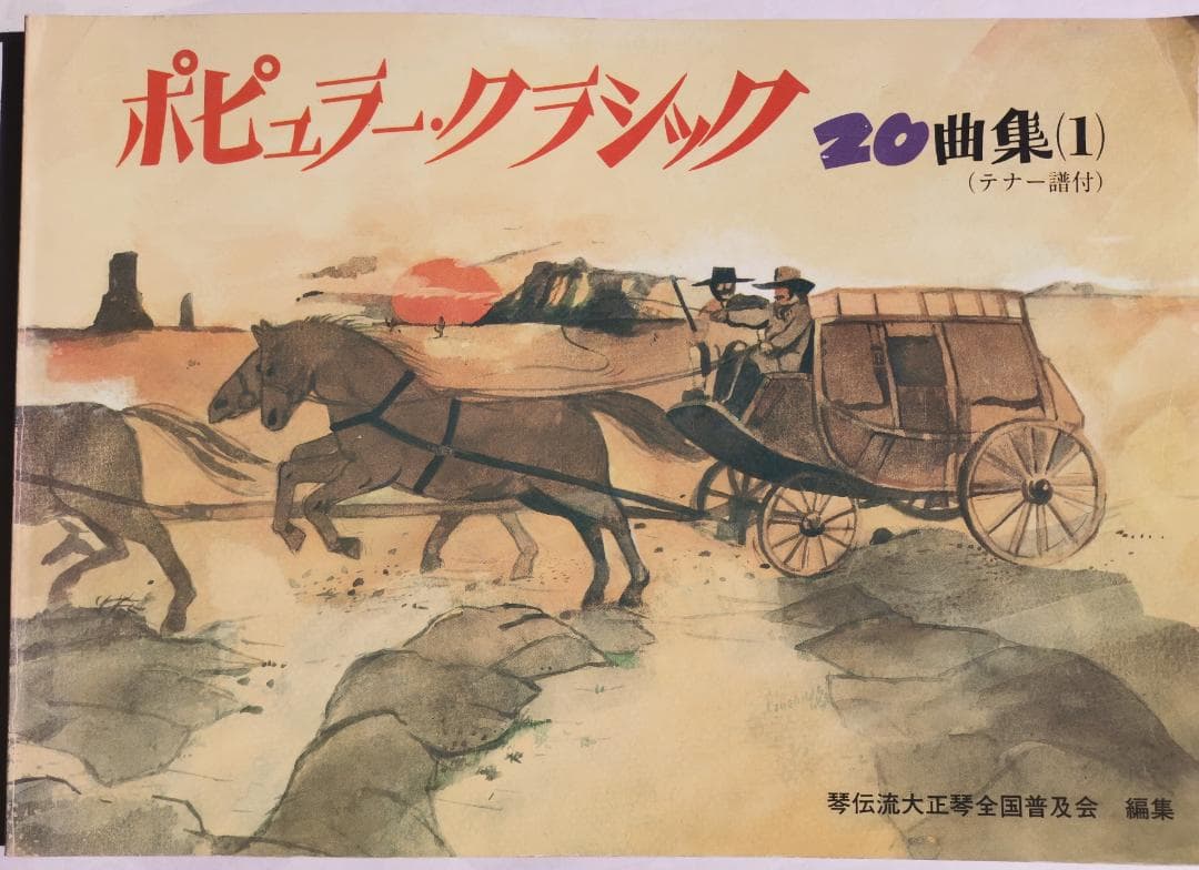 大正琴 琴伝流 テナー かえで ハードケース＋手作りケースカバー＋テナー楽譜付