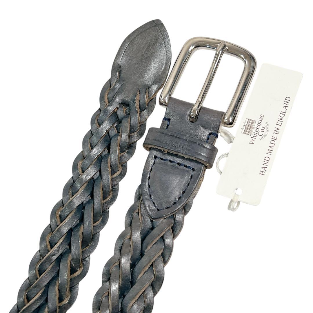 ホワイトハウスコックス28mmナローメッシュベルト 紺ネイビー34/85 M～Ｌ