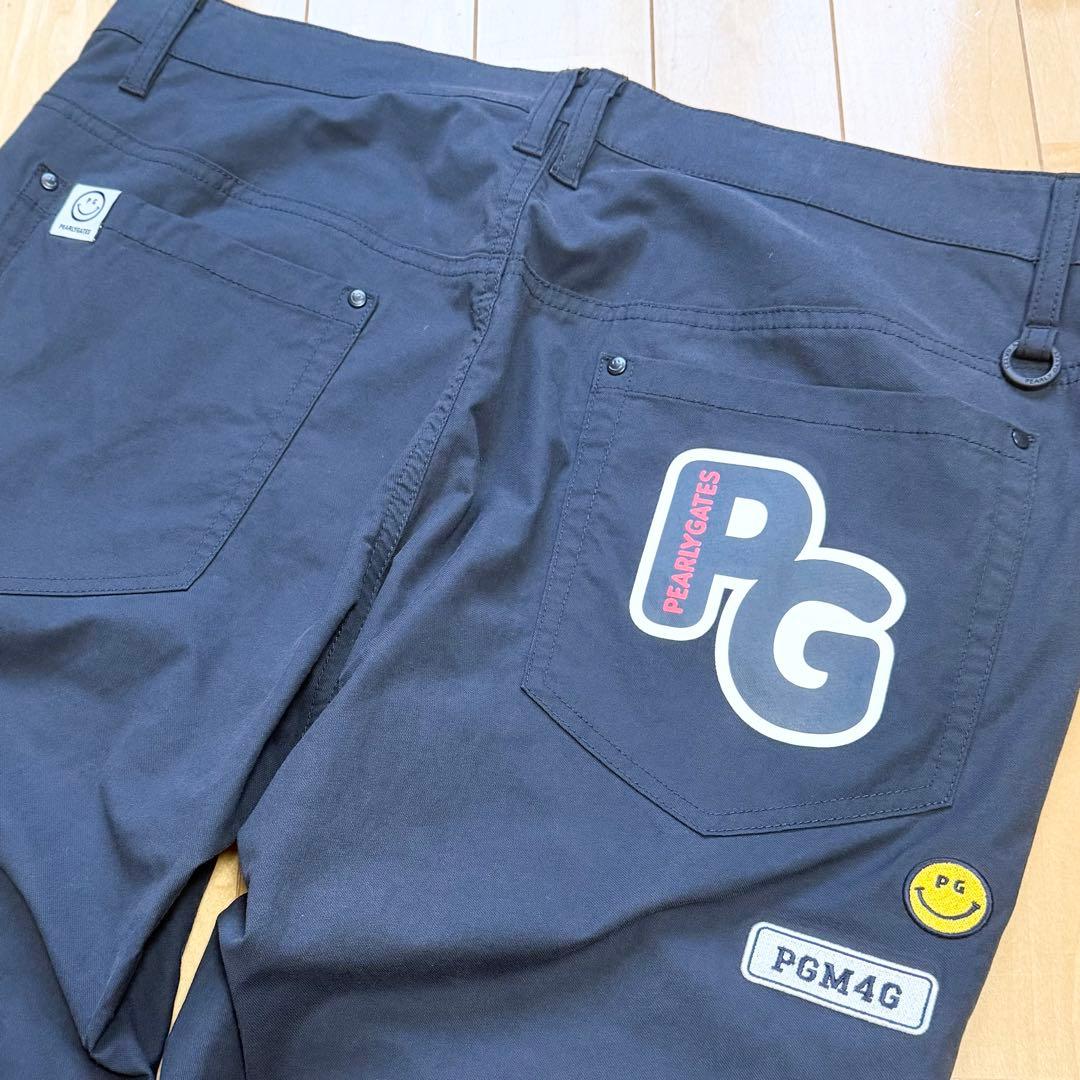 パーリーゲイツ ニコちゃん スマイル ボタン PGロゴ ネイビー 薄手