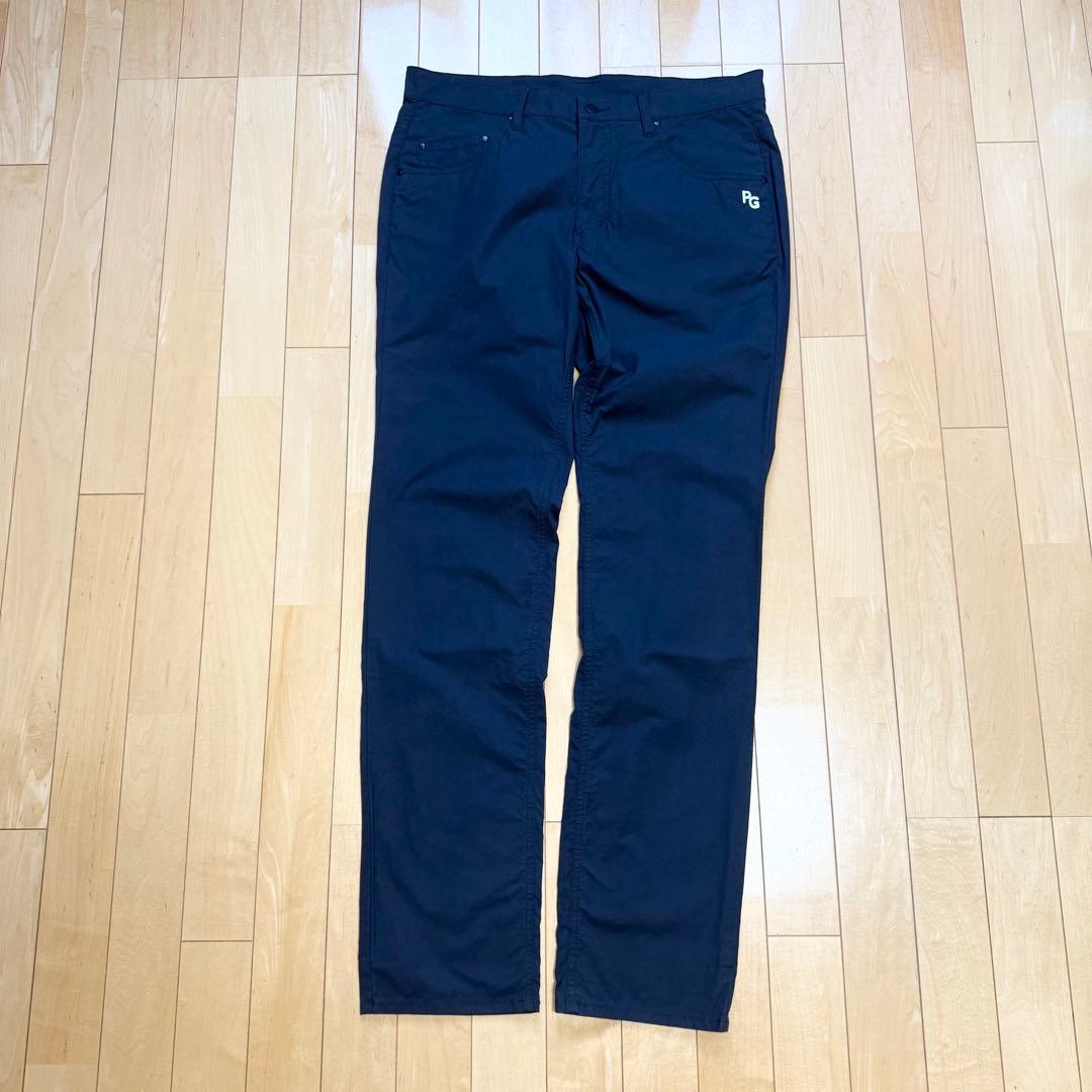 パーリーゲイツ ニコちゃん スマイル ボタン PGロゴ ネイビー 薄手