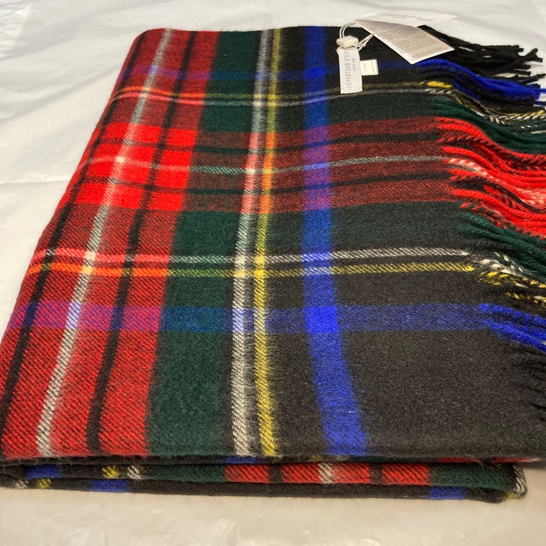 新品 ジョンストンズ カシミヤ100％ 大判ストール ブラックスチュワート