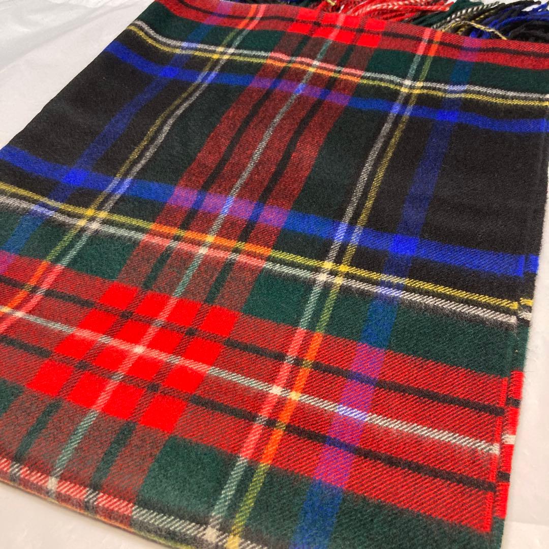 新品 ジョンストンズ カシミヤ100％ 大判ストール ブラックスチュワート