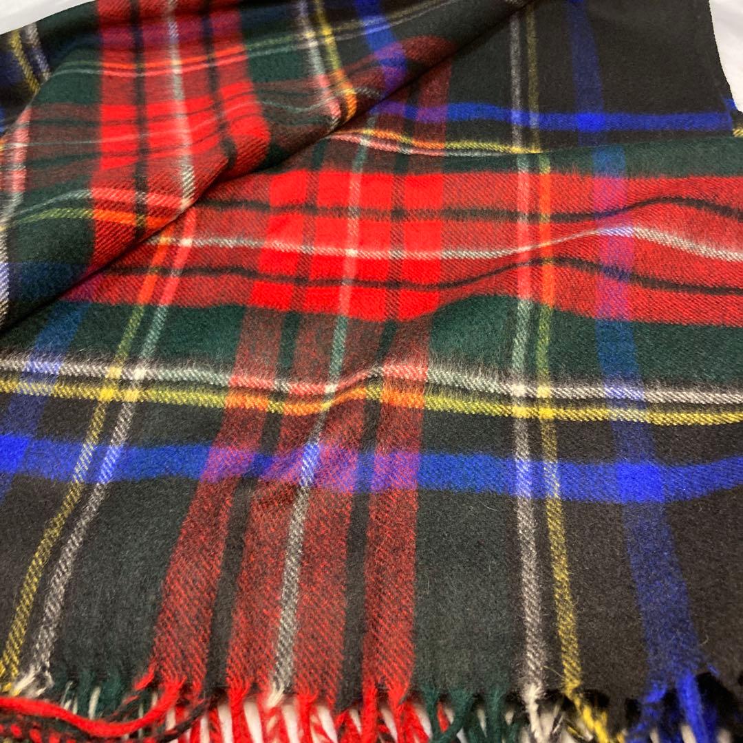 新品 ジョンストンズ カシミヤ100％ 大判ストール ブラックスチュワート